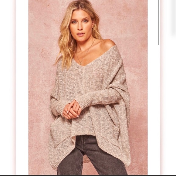New✨ Oversized knit Sweater Oatmeal - Picture 2 of 12